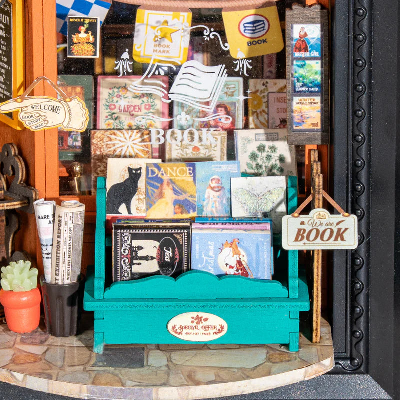 Rolife de Robotime - Booknook - Puzle 3d madera - Librería Old Times Bookstore DP004  🏛️📚