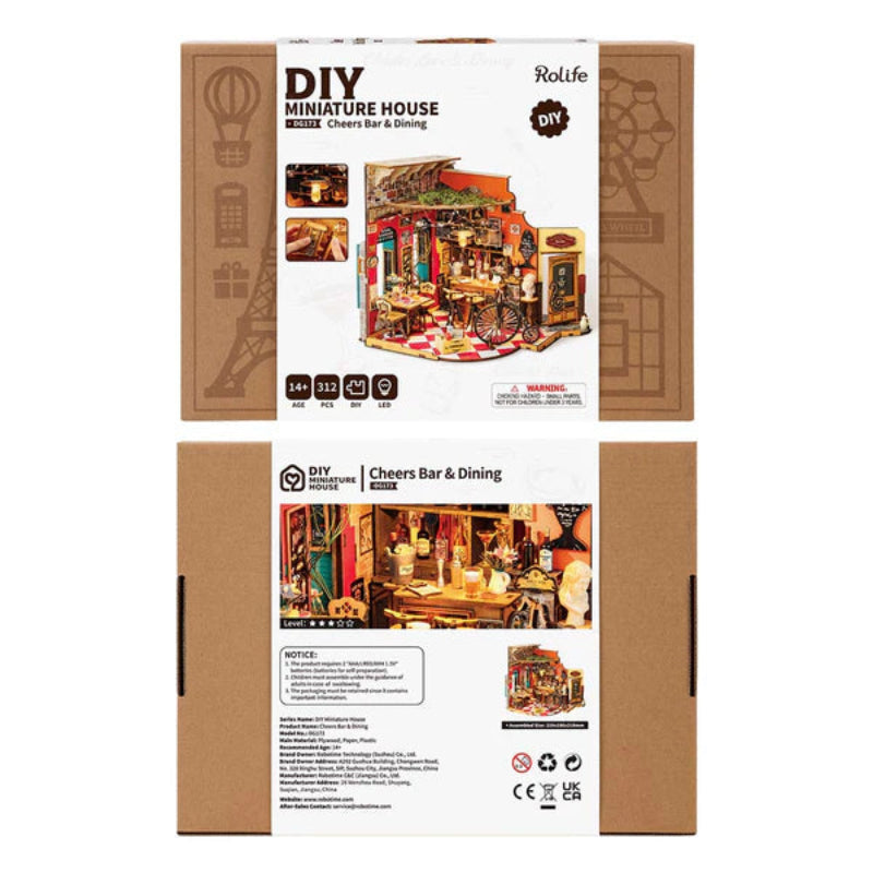 Puzzle 3D Robotime Miniatura - Cheers Bar & Dining 🍷