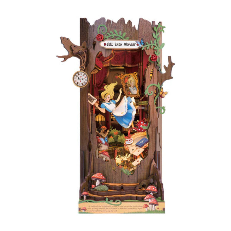 Puzzle 3D Robotime Booknook - Alice Adventure Fall into Wonder TGB12🐇🎩 (separador de libros)