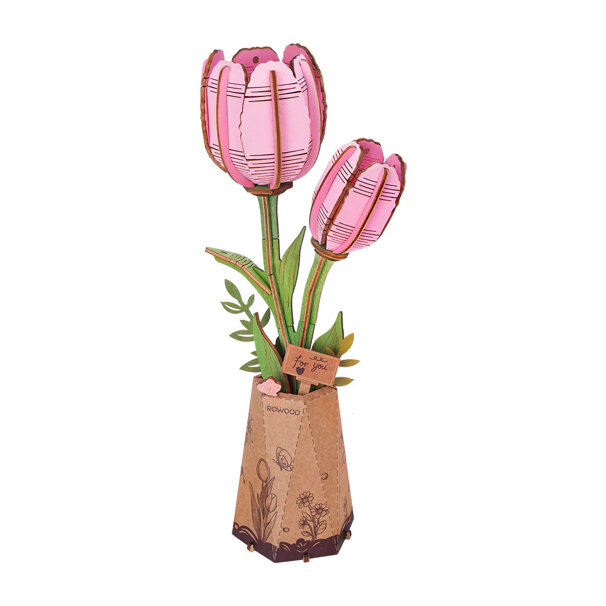 PUZZLE 3D MADERA ROBOTIME - PINK TULIP (TULIPÁN ROSADO) TW082🩷🌷
