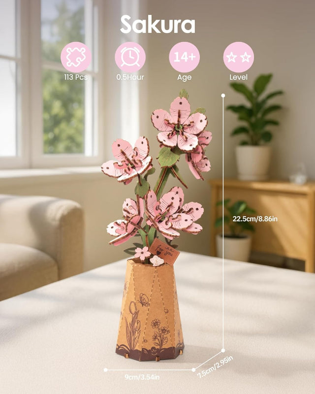 PUZZLE 3D MADERA ROBOTIME - SAKURA (Flor de cerezo) TW101🌸