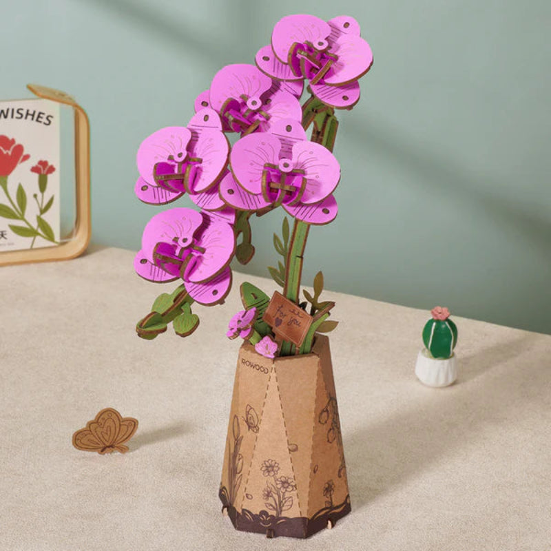 Puzzle 3D Robotime Miniatura - Purple Moth Orchid 💜