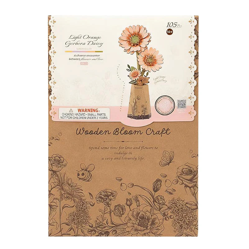 PUZZLE 3D MADERA ROBOTIME - LIGHT ORANGE GERBERA 🌼
