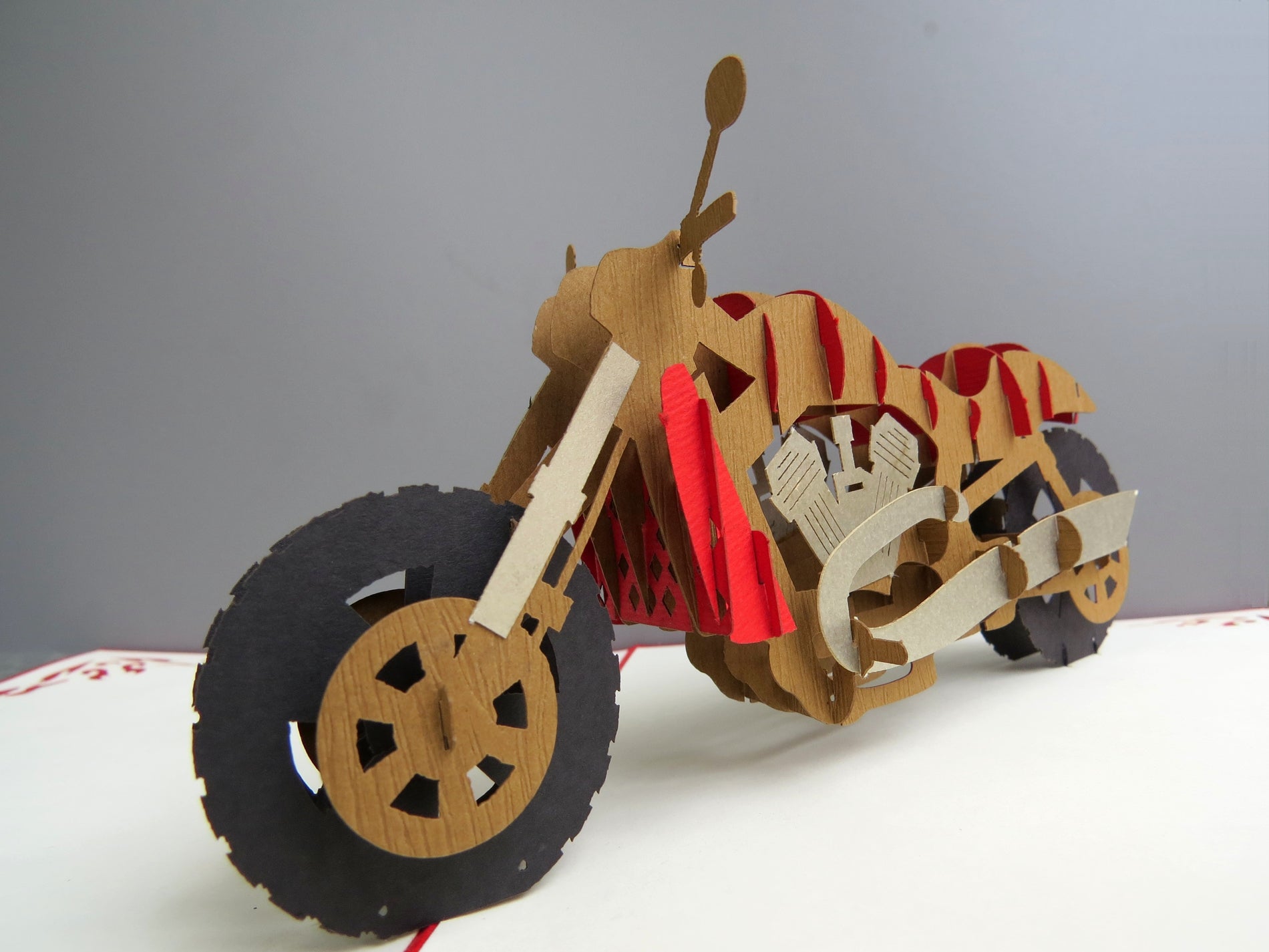 Tarjeta pop-up Kiriarte- Moto Harley Ruta 66 🏍️🔥