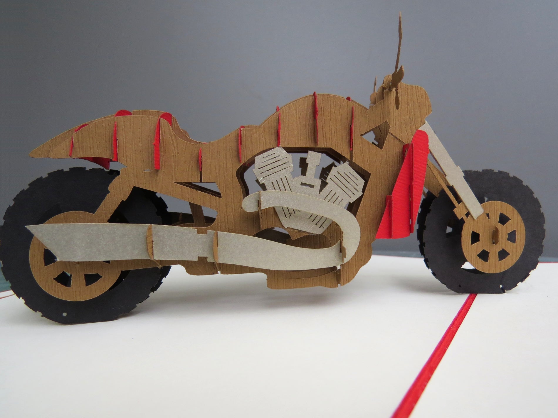 Tarjeta pop-up Kiriarte- Moto Harley Ruta 66 🏍️🔥