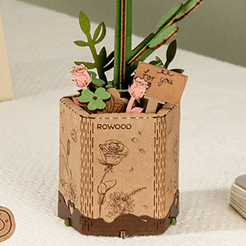 PUZZLE 3D MADERA ROBOTIME - ROWOOD Pink Rose (Rosa) TW041 🌷