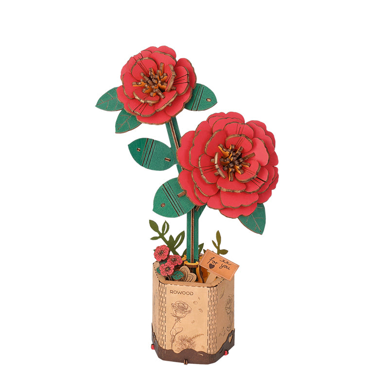 PUZZLE 3D MADERA ROBOTIME - Red Camellia (Camelia Roja) TW031 🌹❤️