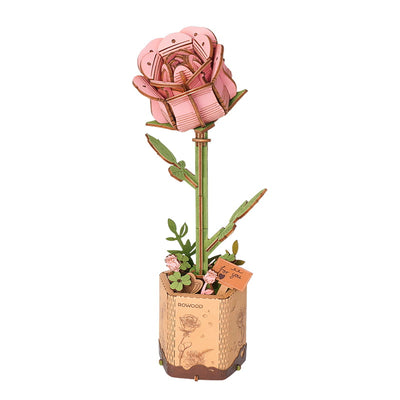 PUZZLE 3D MADERA ROBOTIME - ROWOOD Pink Rose (Rosa) TW041 🌷