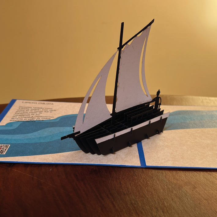 Tarjeta Pop Up Pepelúdico - Lancha Chilota ⛵️🇨🇱