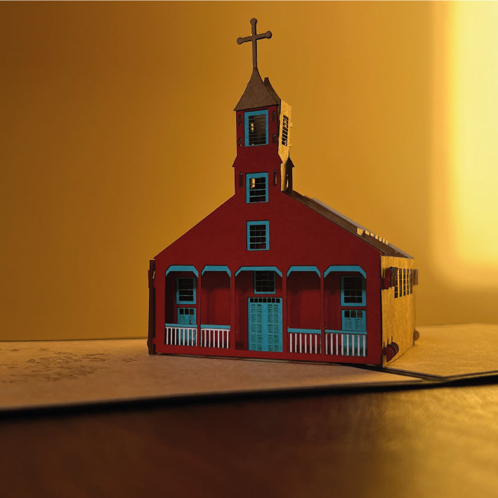 Tarjeta Pop up Papeludico - Iglesia Caguach ⛪️