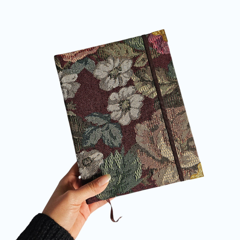 Tiaremac - Agenda "Flora" artesanal - Vintage - Hecha a mano en Chile 🇨🇱 💐📖