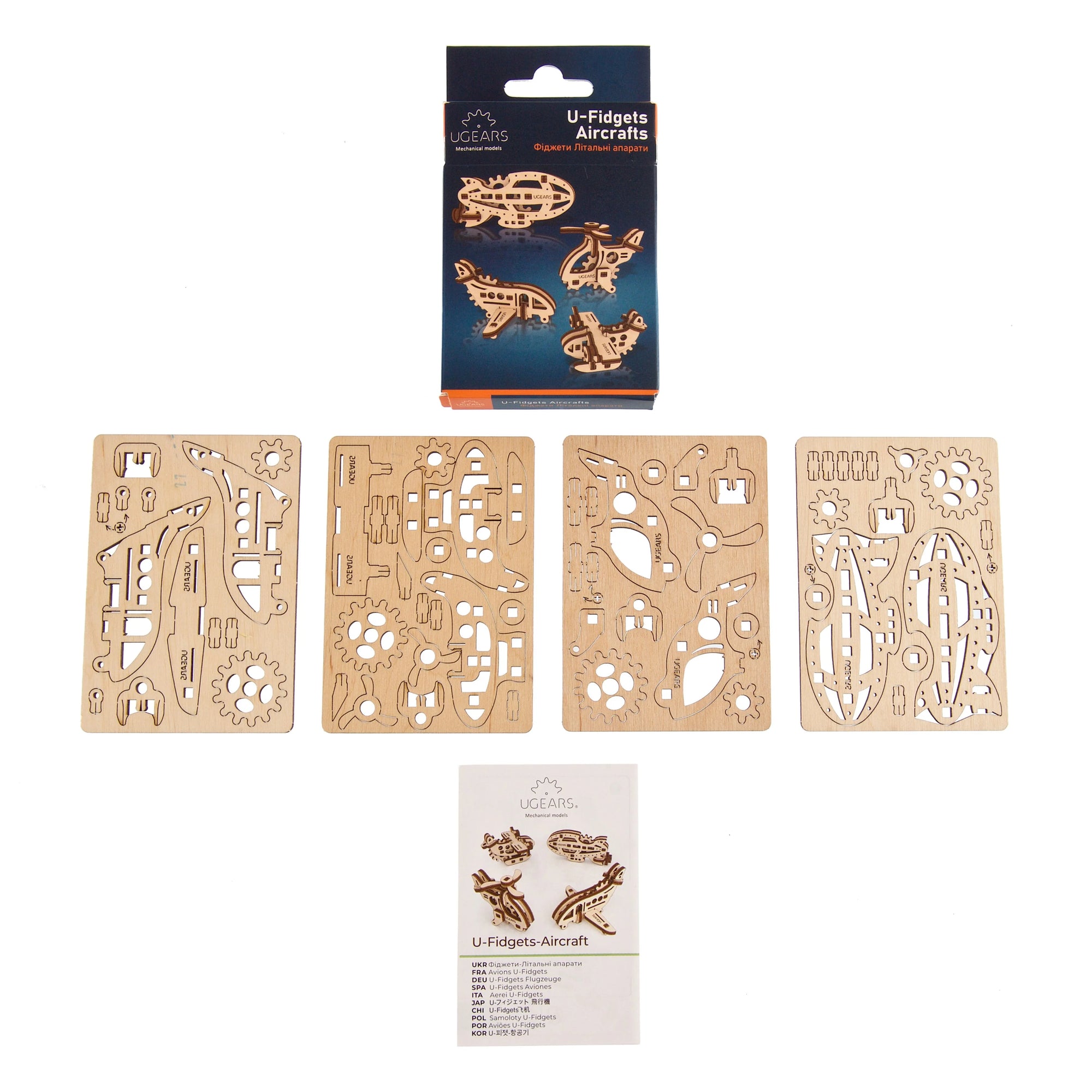 Puzle 3D de madera mecánico UGEARS- U-Aircrafts (AVIONCITOS) ✈️