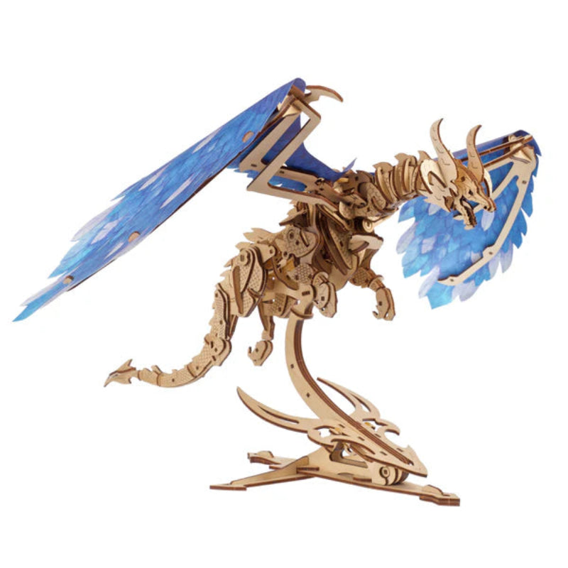 Puzle 3D de madera mecánico- Dragon de la Tormenta- Ugears 🐉