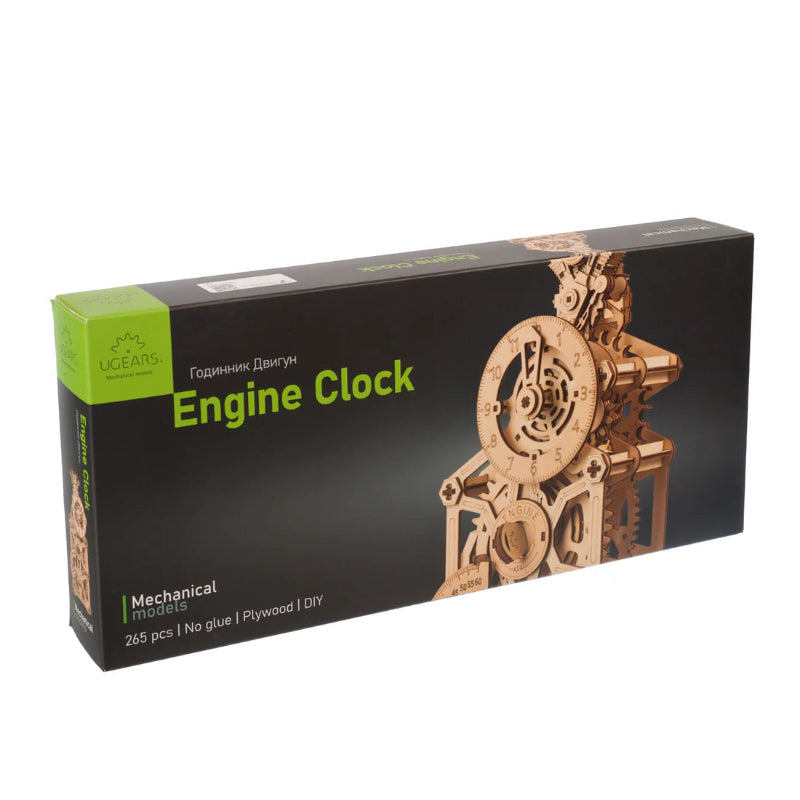 Puzle 3D de madera mecánico UGEARS - Reloj de Engranajes (Engine Clock)⏰ ⚙️