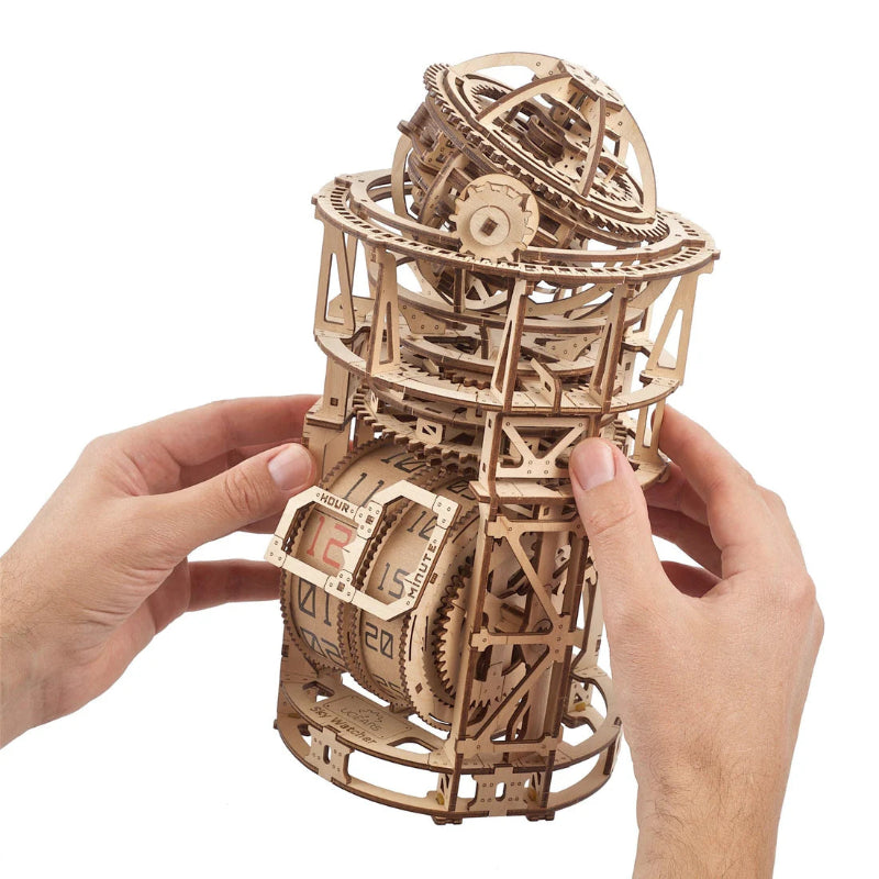 Puzle 3D de madera mecánico Ugears- Reloj Tourbillon de Sobremesa Astrónomo ⭐⚙️