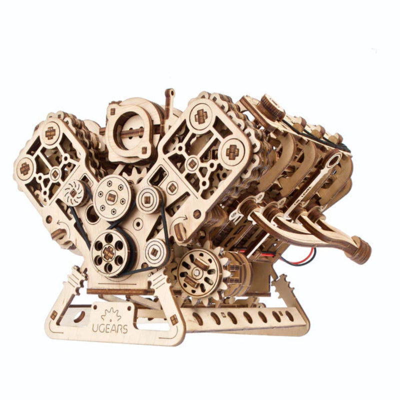 Puzle 3D de madera- Motor V8- Ugears 🔩 🚗