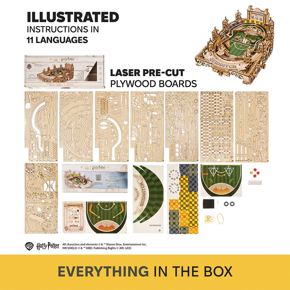 Puzle 3D de madera- Quidditch™ Fliper- Ugears (Linea Harry Potter) ⚡👓