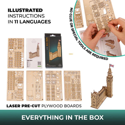 Puzle 3D de madera - Big Ben - Ugears 🕰️