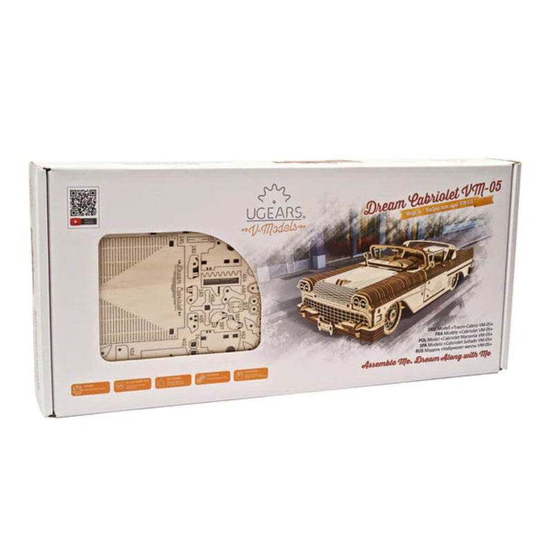 Ugears Puzle 3D de madera - Cabriolet de Ensueño VM-05 🚗💨