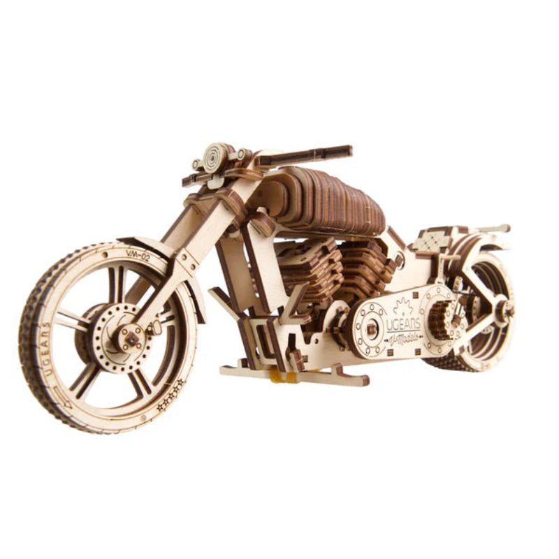 Ugears - Puzle 3D de Madera-  Motocicleta VM-02🏍️💨✨