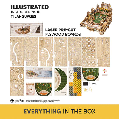 Puzle 3D de madera- Quidditch™ Fliper- Ugears (Linea Harry Potter) ⚡👓