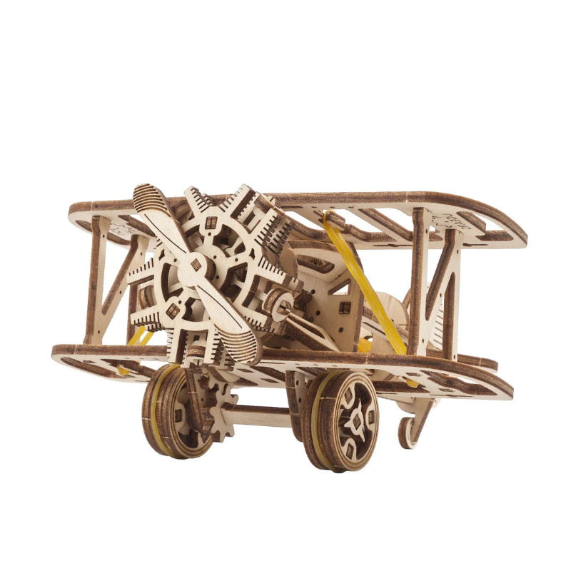 Puzle 3D de madera mecánico UGEARS- Mini Biplano- 🛫