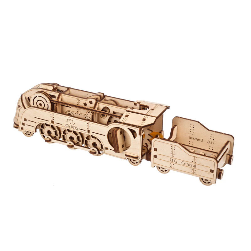 Puzle 3D de madera mecánico UGEARS- Mini Locomotora 🚂