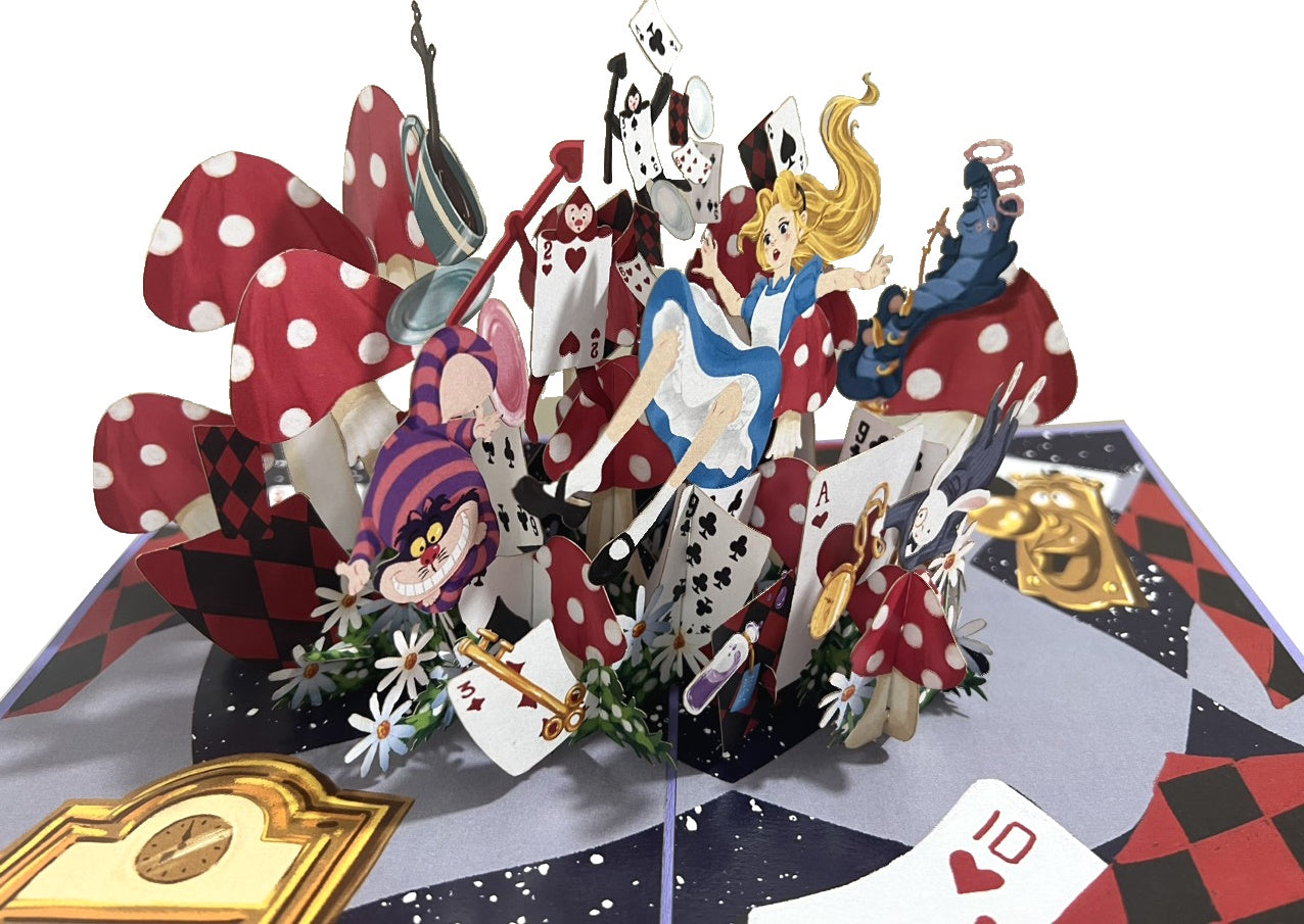 Tarjeta pop-up Kiriarte- Alicia 🫖♠️♥️