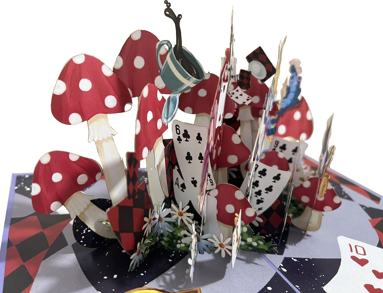 Tarjeta pop-up Kiriarte- Alicia 🫖♠️♥️