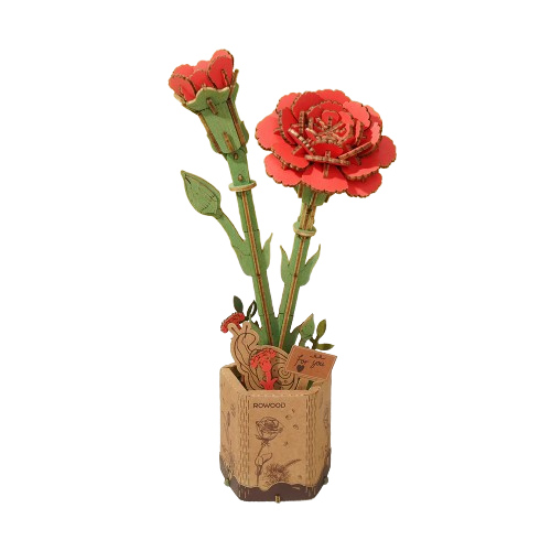PUZZLE 3D MADERA ROBOTIME - ROWOOD  Red Carnation (Clavel) TW052 🥀