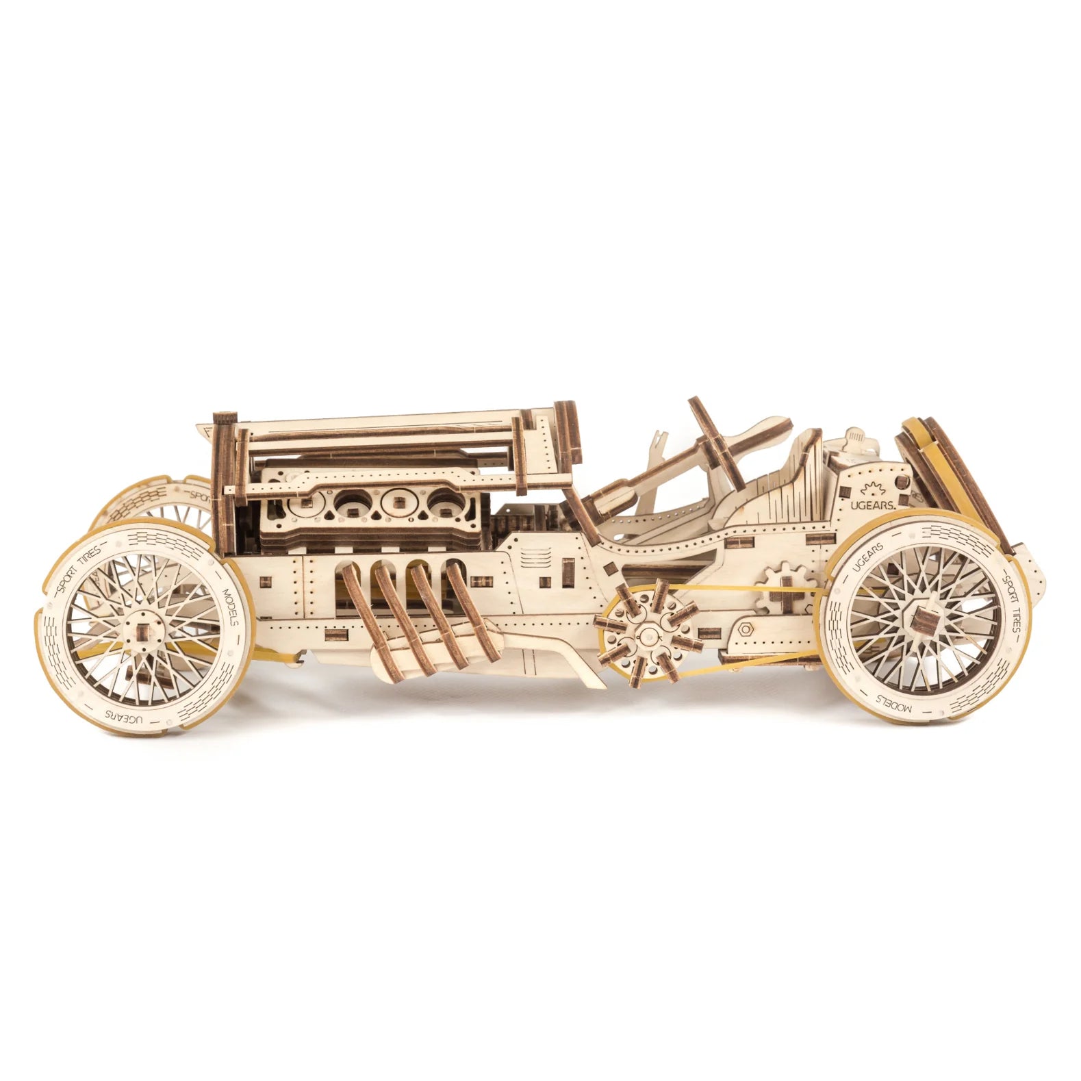 Puzle 3D de madera mecánico UGEARS- Grand Prix Car U-9 🚘