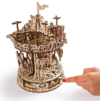 Puzle 3D de madera- Carrusel- Ugears 🎠