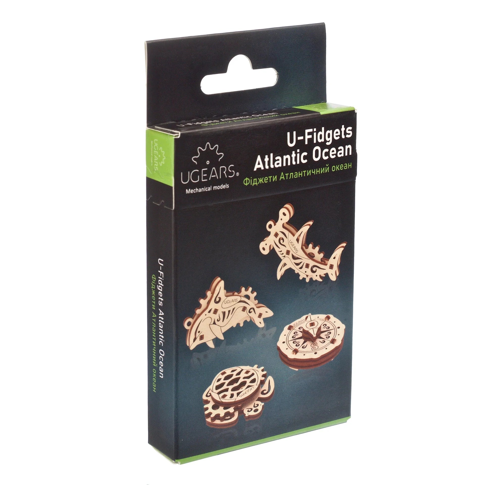 Puzle 3D de madera mecánico- U-Fidgets Oceano Atlantico- Ugears  🐬