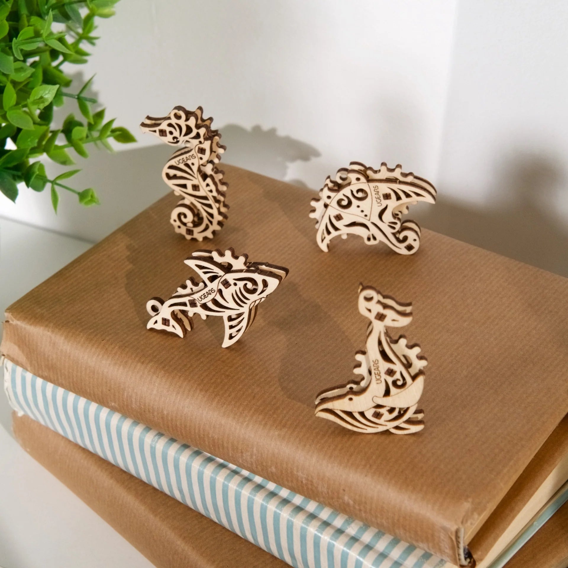 Puzle 3D de madera mecánico UGEARS- U-Fidgets Oceano Pacifico 🐋