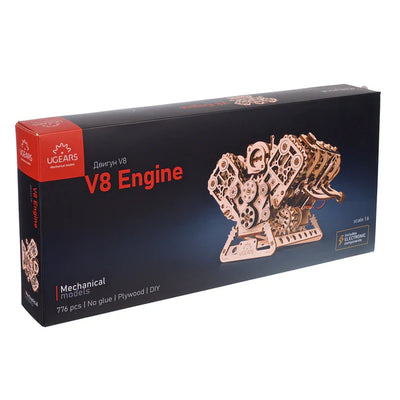 Puzle 3D de madera- Motor V8- Ugears 🔩 🚗