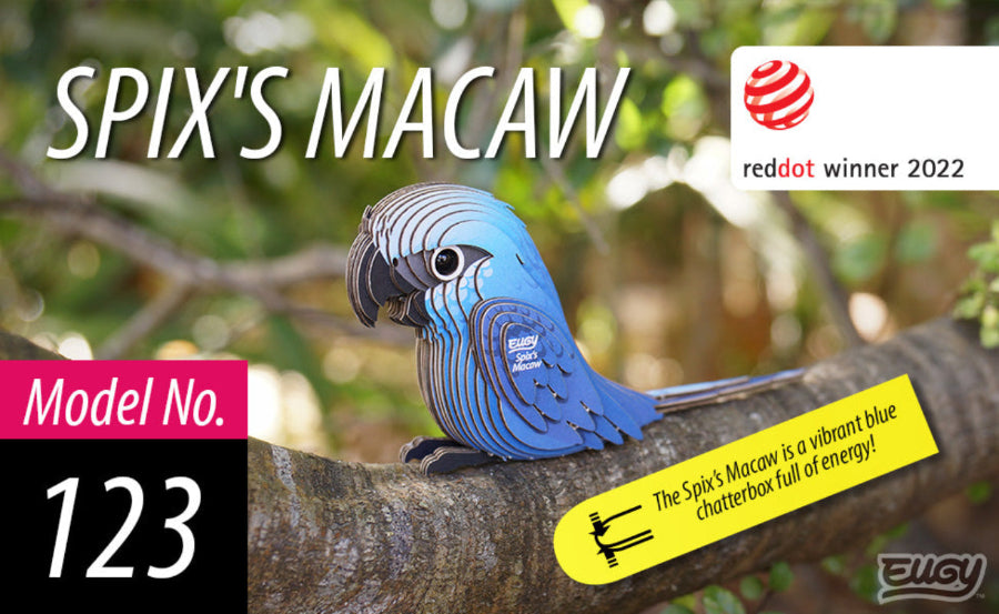 Puzzle 3D Eugy Dodoland- Guacamayo de Spix (Spix´s Macaw) 🦜🔵