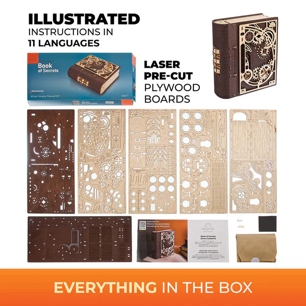 Puzle 3D de madera mecánico UGEARS- Libro de Secretos 📕