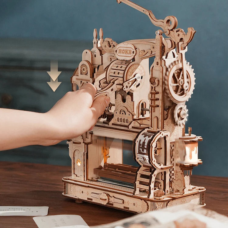 PUZZLE 3D MADERA ROBOTIME - CLASSIC PRINTING PRESS (PRENSA) 🖨️
