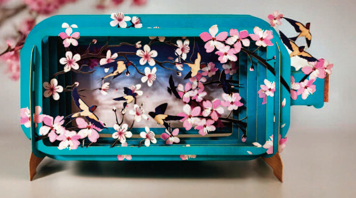 Tarjeta pop-up Kiriarte- Golondrinas 🐦‍⬛