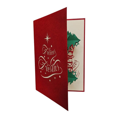 Tarjeta pop-up navideña Kiriarte- Felices Fiestas 🎄