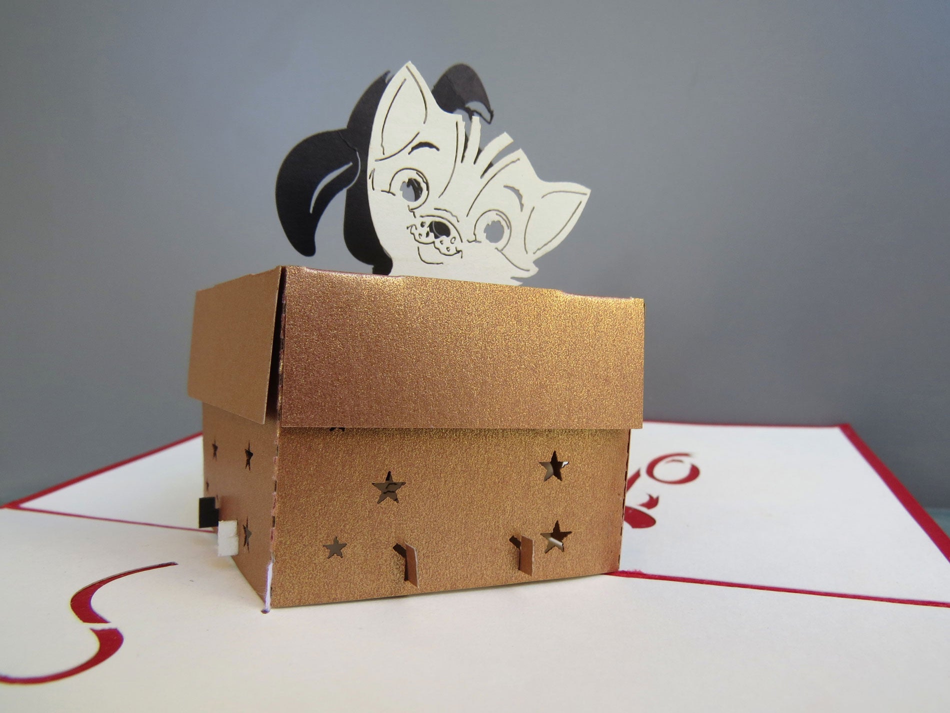 Tarjeta pop-up Kiriarte- El Gatito y el Cachorro ♥️🐱🐶