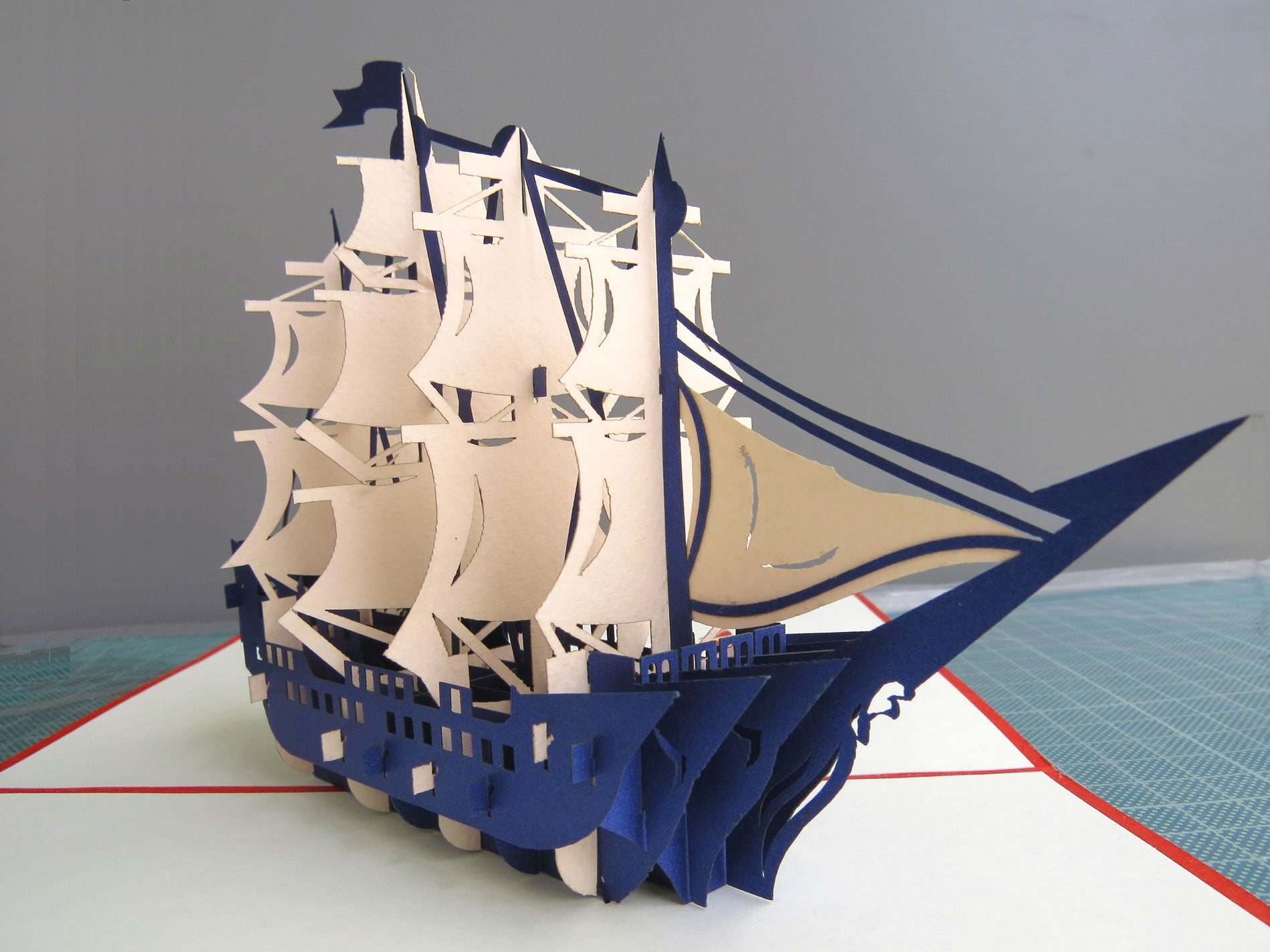 Tarjeta pop-up Kiriarte- Galeón Azul 🔵⛴️
