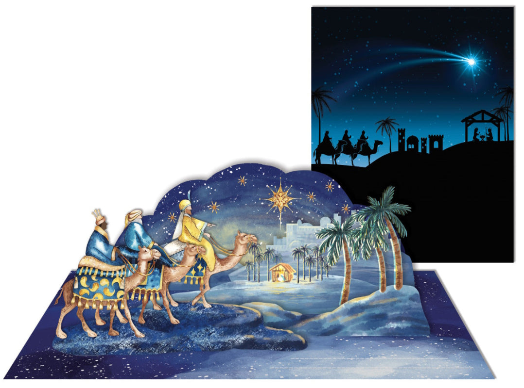 Tarjeta saludo navideño pop-up Kiriarte- 3 Reyes Magos 🌟🎄🤴🏿🤴🏽🤴🏻