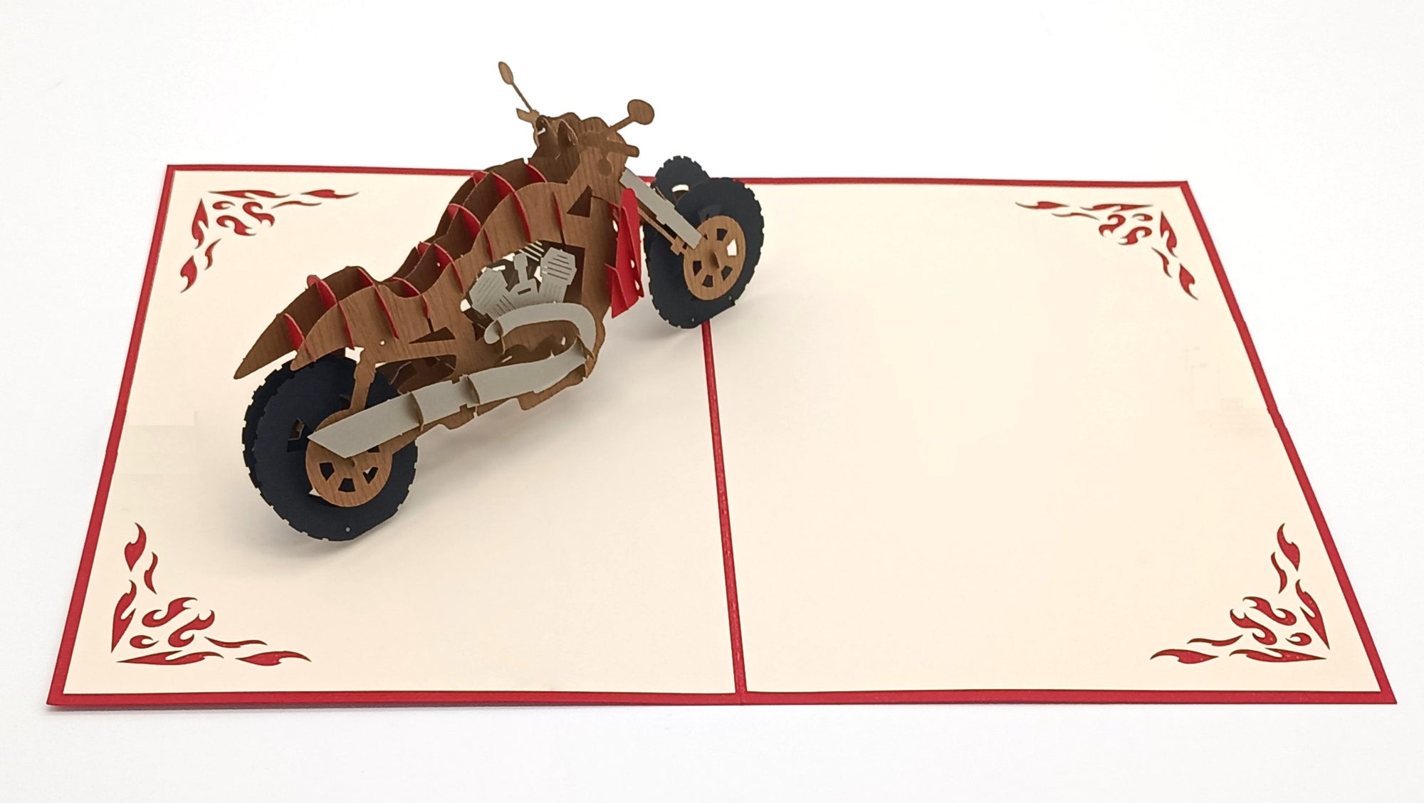 Tarjeta pop-up Kiriarte- Moto Harley Ruta 66 🏍️🔥