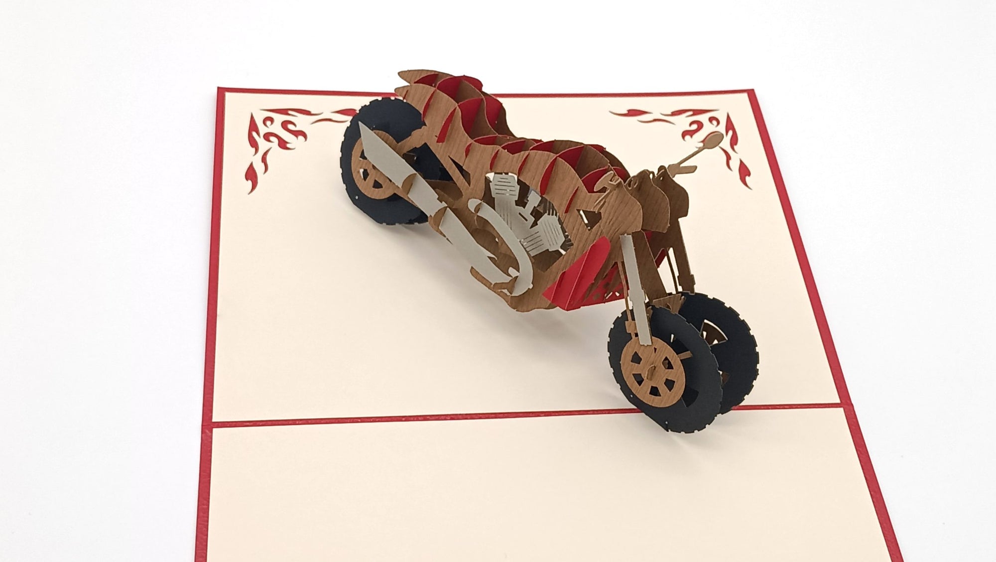 Tarjeta pop-up Kiriarte- Moto Harley Ruta 66 🏍️🔥