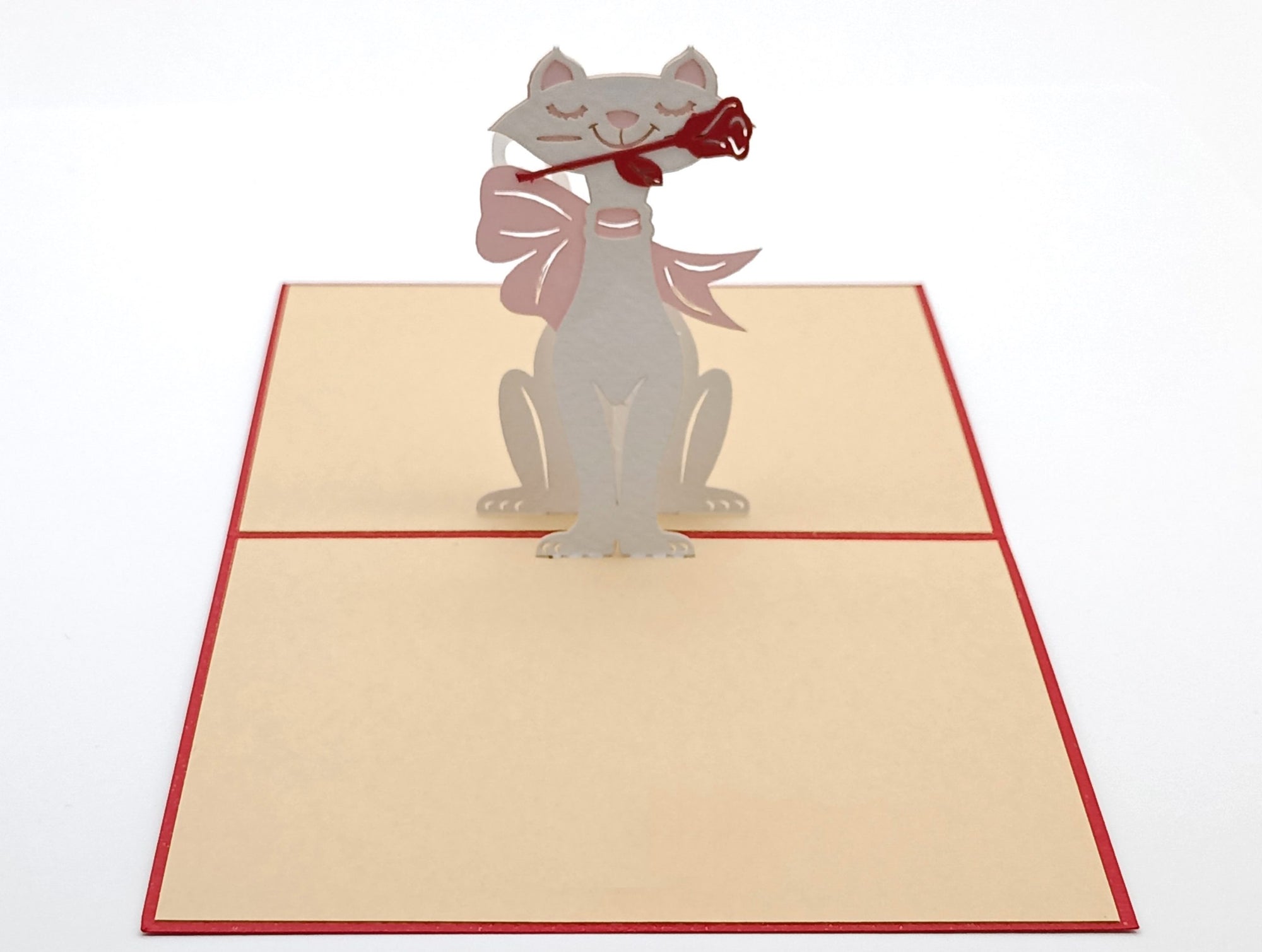 Tarjeta pop-up Kiriarte- White Cat 🐱