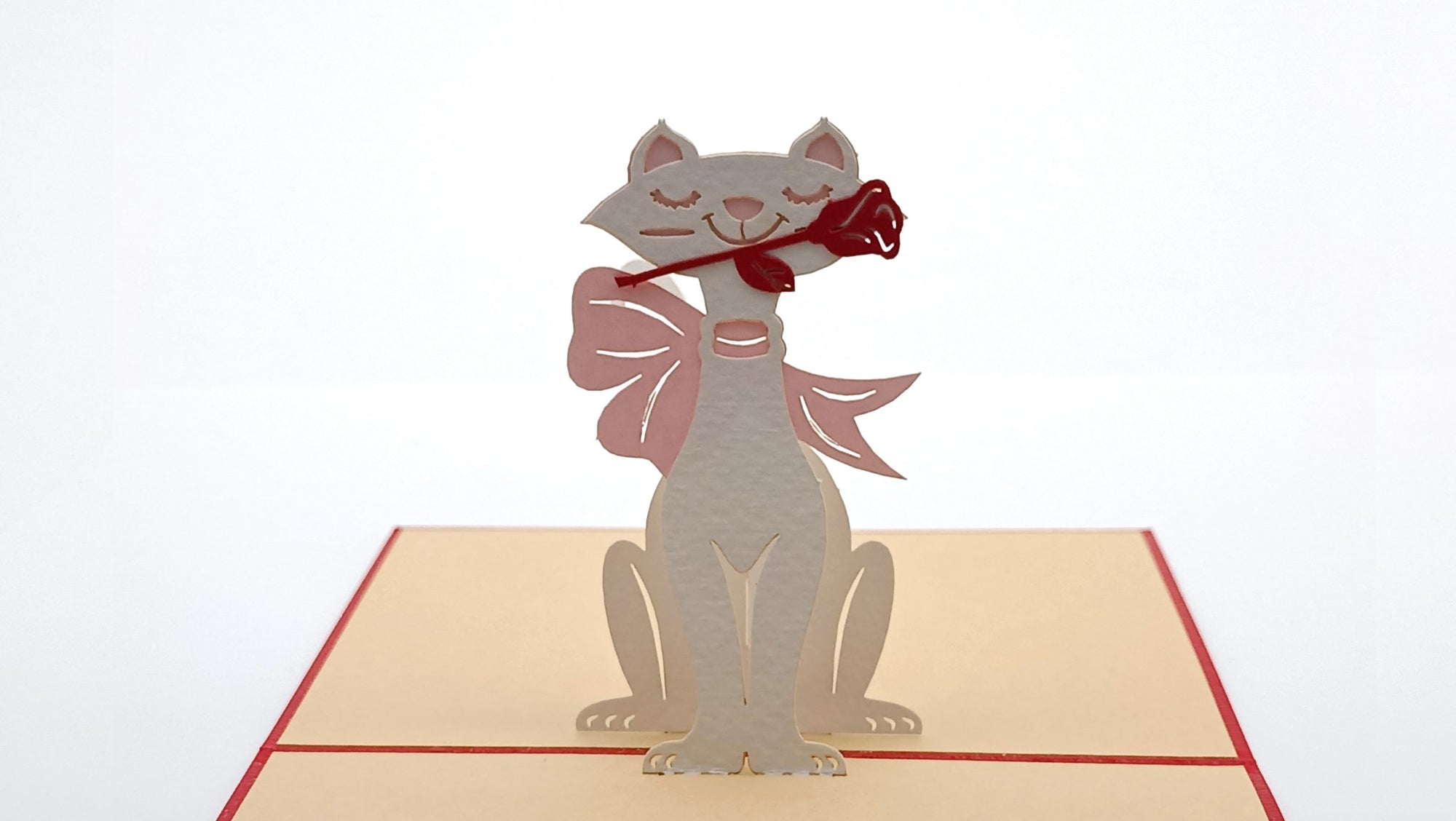 Tarjeta pop-up Kiriarte- White Cat 🐱