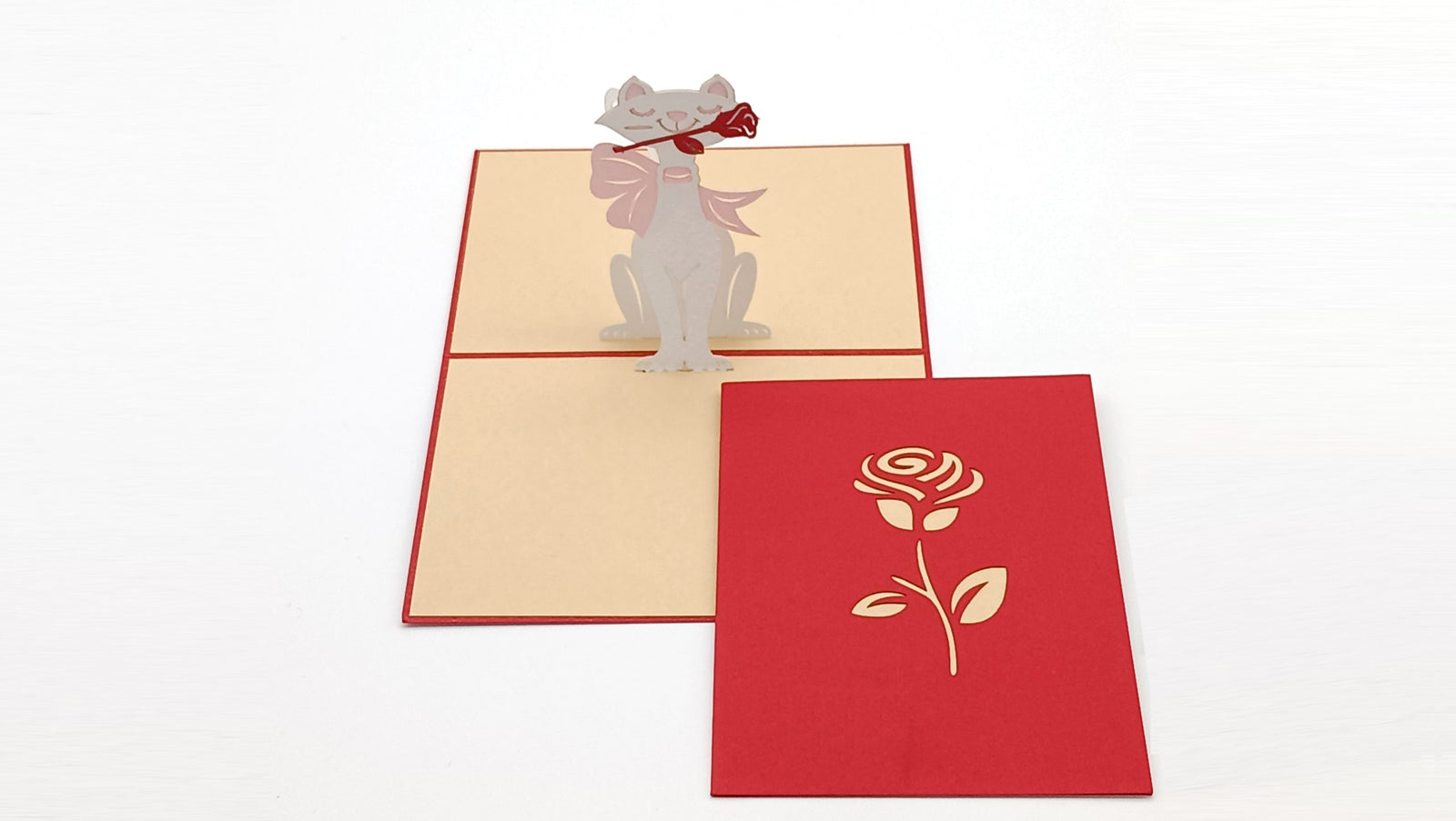 Tarjeta pop-up Kiriarte- White Cat 🐱