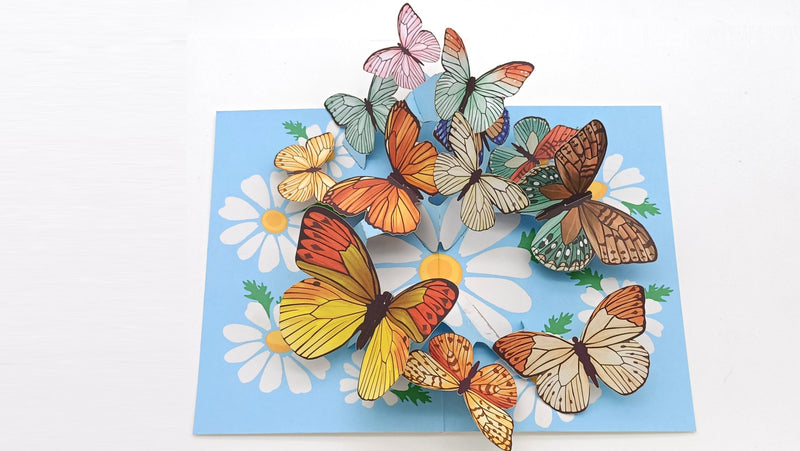 Tarjeta pop-up Kiriarte- Vuelo de mariposas 🦋