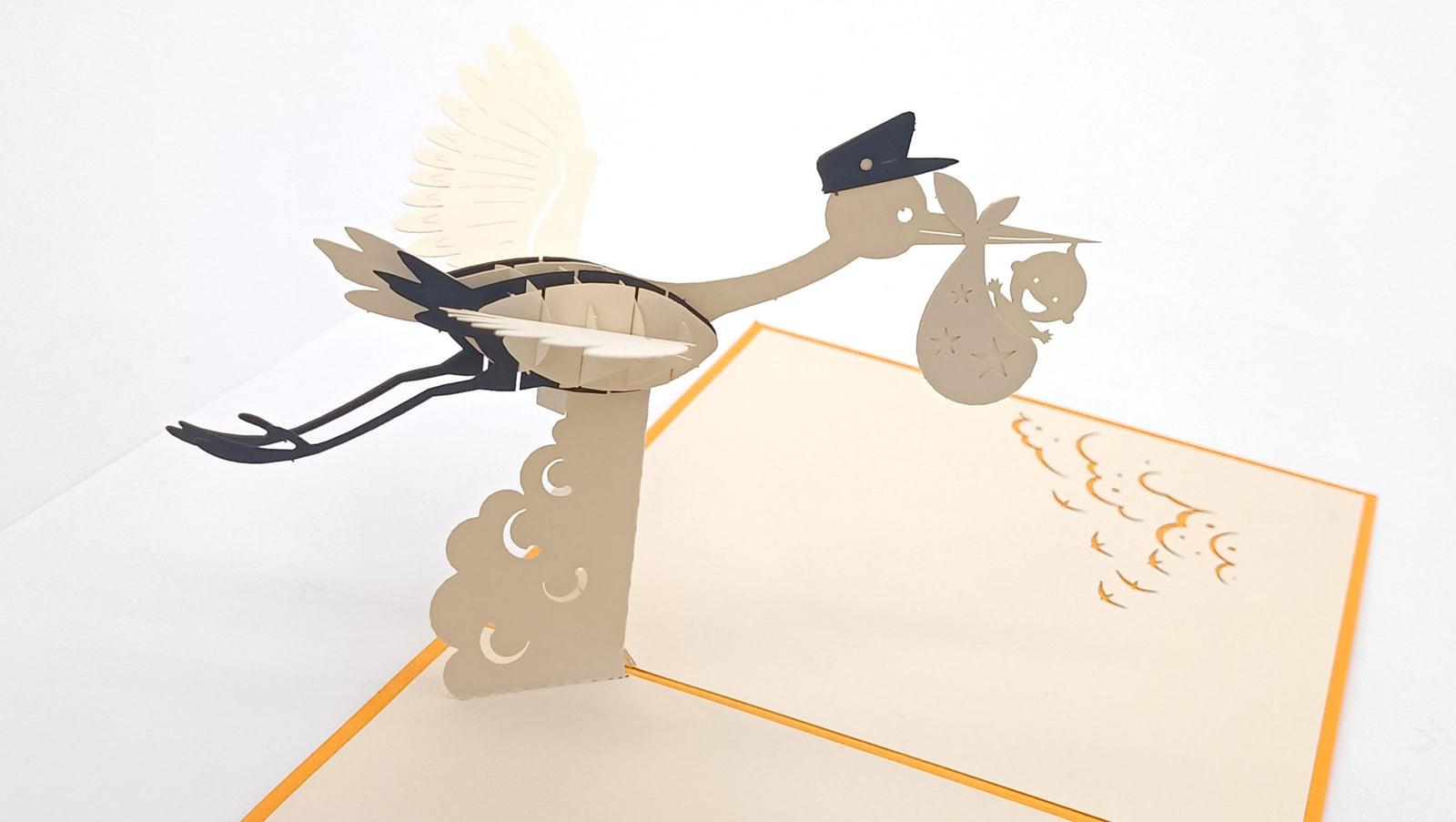 Tarjeta pop-up Kiriarte- Cigüeña 🦢❤️